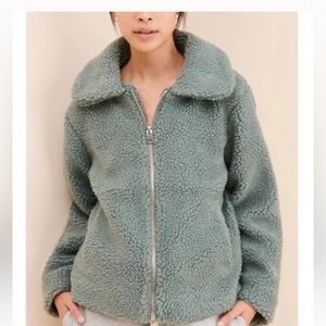 Urban Outfitters BDG collared zip sherpa teddy jacket